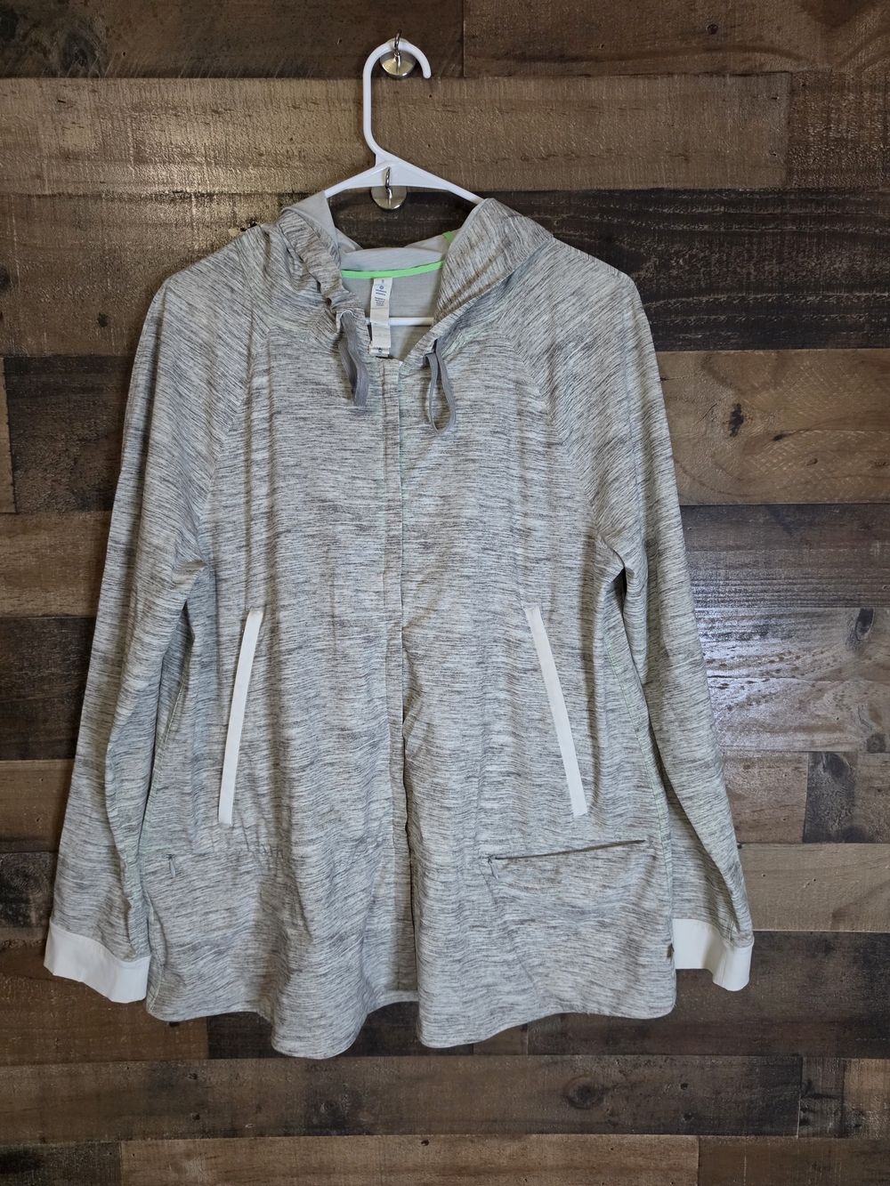 lululemon athletica Heathered Light Gray Hooded Zip Jacket